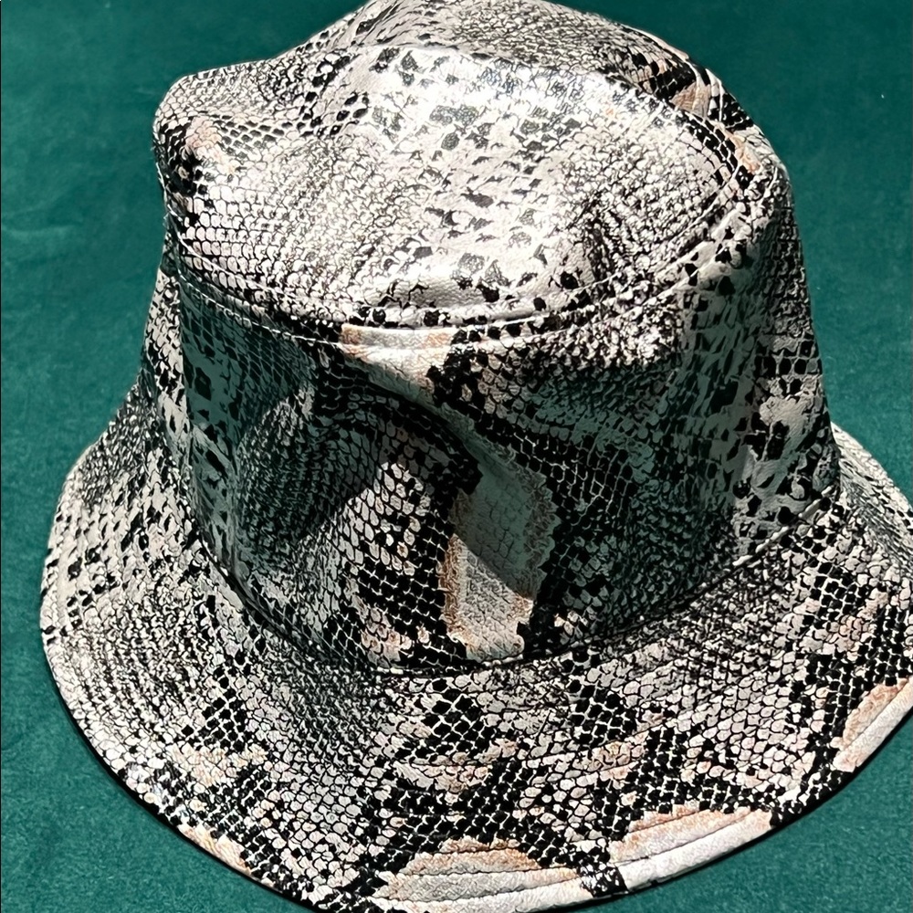 Faux leather bucket hat